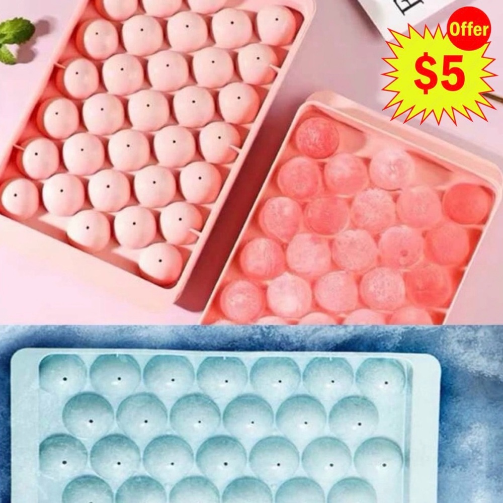 🌸 New 🌸 2 pc Ice Maker Multi-grid Pink Trendy Ice Ball Mold